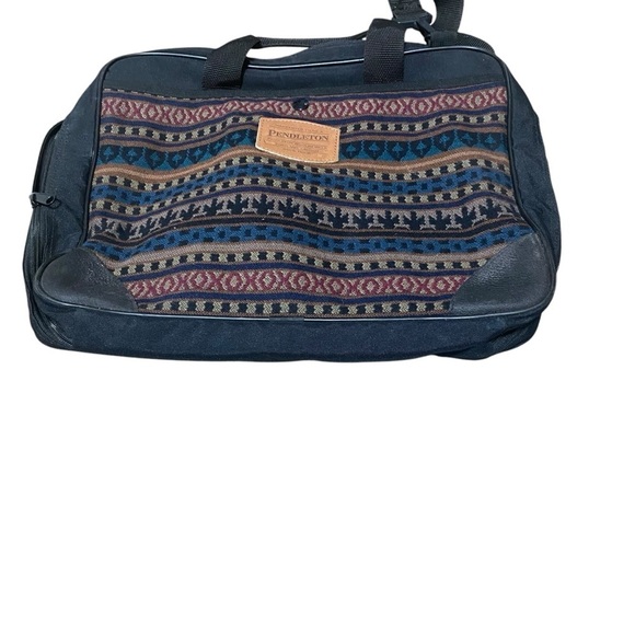 Pendleton Aztec Messenger Bag Wool Blend Laptop Bag Navy Black - Picture 10 of 11